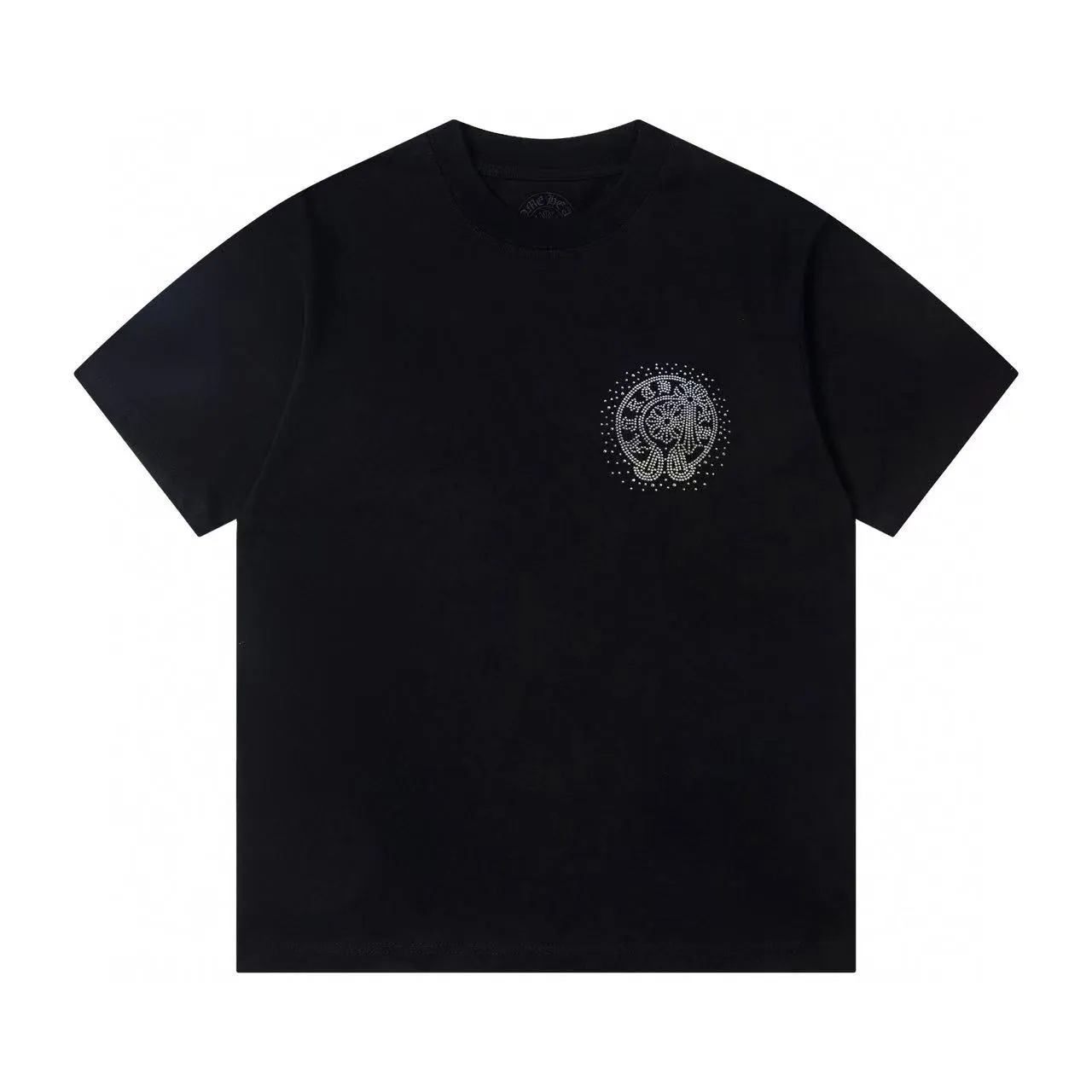 🅿️190 ChromeHearts/Chrome Hearts 25ss round neck T-shirt Original fabric Official same style Short-sleeved T-shirt Customized 260g same vat dyed fabric Very comfortable to the touch Latest brick cabinet synchronization for spring and summer Fashionable and individual Super versatile and good-looking Very suitable for both men and women A must-have style Hang tag Collar label Washed wheat Complete with three standards Color: Black White Size: XS-L